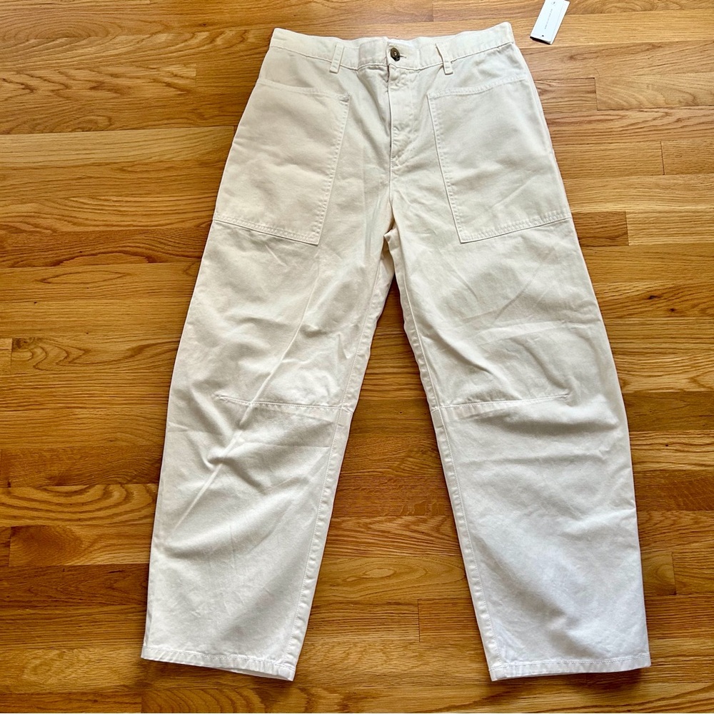 Velvet By Graham & Spencer Brylie Ivory Cotton Twill Pants - Picture 5 of 16